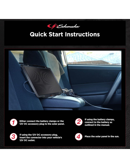 Mantenedor de Batería Solar Schumacher SP-400 4.8W 12V Mantenedor de Batería Solar Schumacher SP-400 4.8W 12V