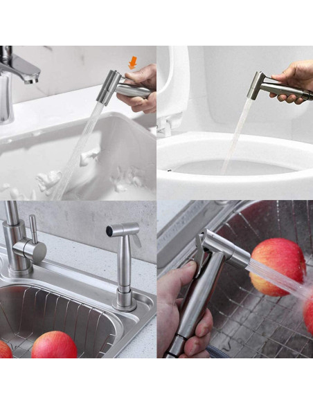 Rociador de Bidet de Mano ABSOK con Manguera 1.5m y Soporte Rociador de Bidet de Mano ABSOK con Manguera 1.5m y Soporte