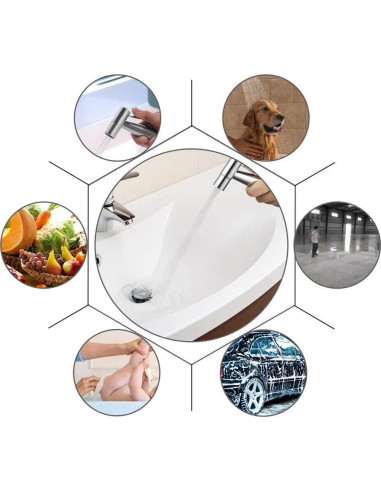 Rociador de Bidet IDMAX Acero Inoxidable 124 cm Ajustable
