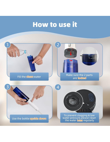 Bidet Portátil Hibbent Eléctrico Recargable Azul
