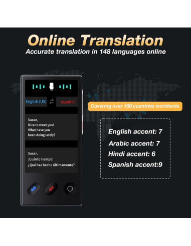 Traductor de Idiomas LULUCKCK 148+ Idiomas Portátil