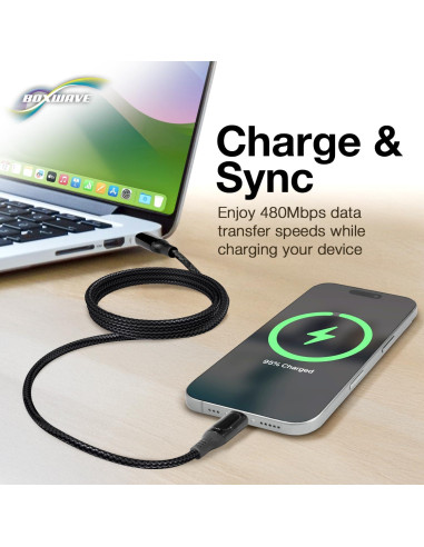 Cable PowerDisplay PD BoxWave 1.83m USB-C a USB-C 100W