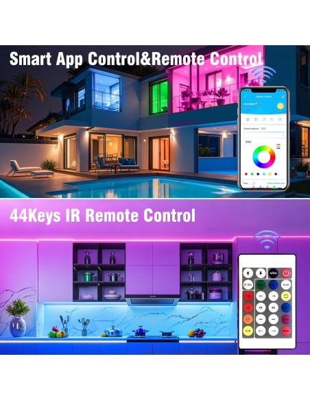 Tira LED RGB VOLIVO 30,48 m con Control Remoto y App Tira LED RGB VOLIVO 30,48 m con Control Remoto y App