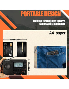 Radio Digital AM FM Retekess V115 Portátil con Batería Recargable 2
