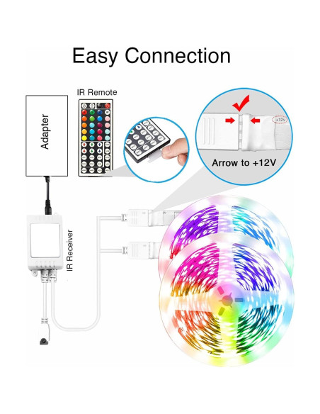 Tira LED RGB VOLIVO 30,48 m con Control Remoto y App Tira LED RGB VOLIVO 30,48 m con Control Remoto y App