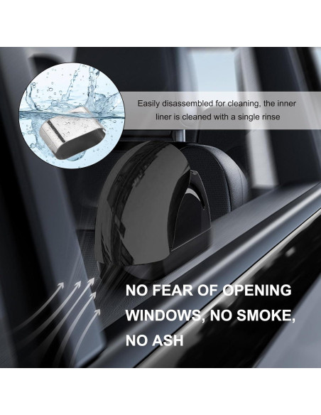 Cenicero de coche Wevdn con tapa y luz LED - Negro Cenicero de coche Wevdn con tapa y luz LED - Negro
