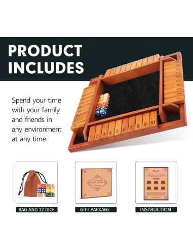 Juego de Mesa Shut The Box TooyBing para 4 Jugadores