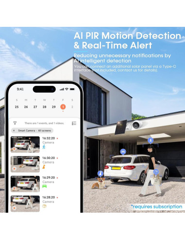 Cámara de Seguridad Inalámbrica AMTIFO 2K para Exterior