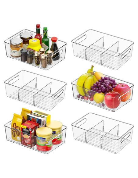Bins Organizadores Transparentes Wea&Hea 6 Paquete 28,45 cm Bins Organizadores Transparentes Wea&Hea 6 Paquete 28,45 cm