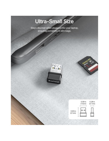 Adaptador USB WiFi 6 BrosTrend AX300 para Linux 286Mbps 2.4GHz