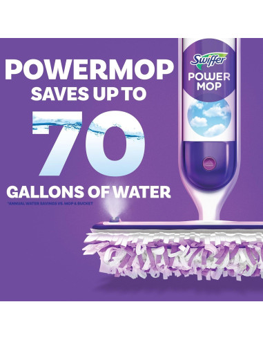 Kit de trapeador Swiffer PowerMop con 2 recargas y limpiador
