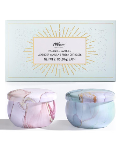 Juego de Velas Aromáticas BODY & EARTH - Lavanda y Rosa 2x59.5g