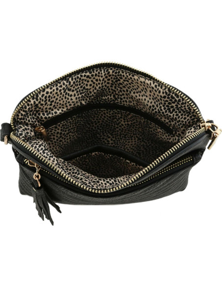 Bolso Cruzado Mediano FashionPuzzle Negro Acolchado Bolso Cruzado Mediano FashionPuzzle Negro Acolchado