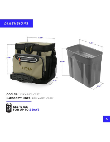 Enfriador Titan 16 Latas Arctic Zone Musgo Aislamiento