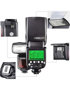 Flash Godox V860II-C para Cámara Canon E-TTL 1.06 kg GN60 2