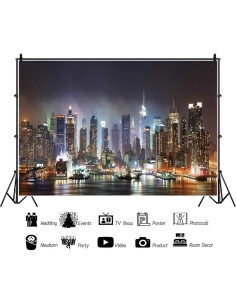 Fondo Fotográfico Vinilo Haoyiyi 300x250cm Ciudad Nueva York 2