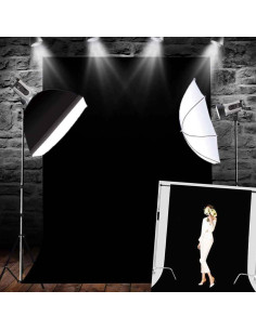 Fondo de Pantalla Negro 5x2.1m MTMETY para Fotografía y Video 2