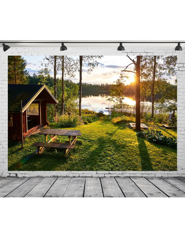 Fondo Fotográfico Loccor 300x250cm Paisaje Lago Atardecer