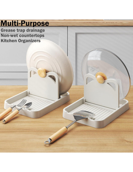 Soporte de Cuchara Plegable H&W 2Pcs Negro para Cocina Soporte de Cuchara Plegable H&W 2Pcs Negro para Cocina