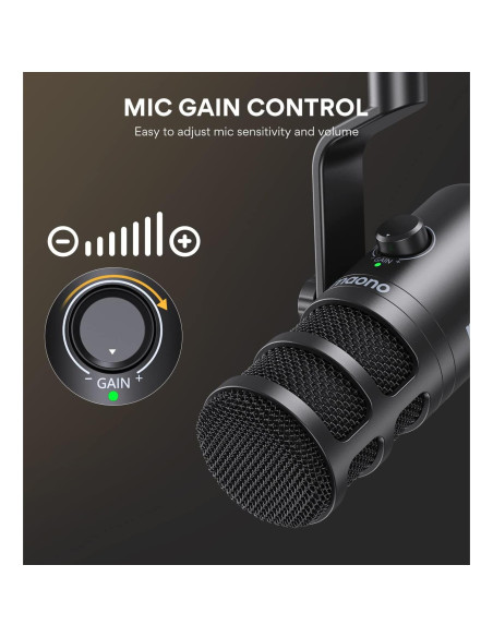 Micrófono Dinámico USB MAONO PD100U con Auriculares MH601 Micrófono Dinámico USB MAONO PD100U con Auriculares MH601