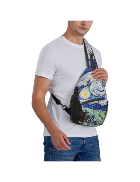Mochila Sling GTEVUTS Estrellada Noche Azul 20L Unisex Mochila Sling GTEVUTS Estrellada Noche Azul 20L Unisex