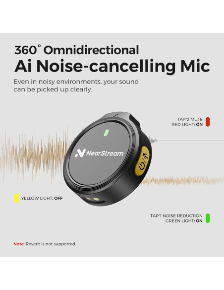 Micrófono Lavalier Inalámbrico NearStream AWM25T con Cancelación de Ruido Micrófono Lavalier Inalámbrico NearStream AWM25T con Cancelación de Ruido