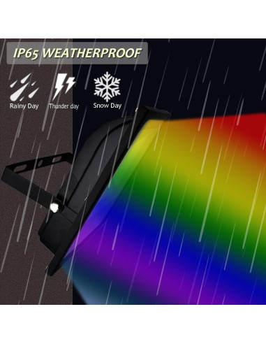 Luz de Inundación LED RGB Mos Lighting 30W IP65 Control Remoto
