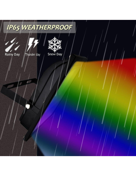 Luz de Inundación LED RGB Mos Lighting 30W IP65 Control Remoto Luz de Inundación LED RGB Mos Lighting 30W IP65 Control Remoto