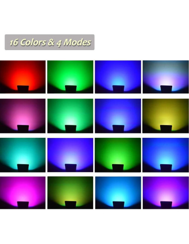 Luz de Inundación LED RGB Mos Lighting 30W IP65 Control Remoto
