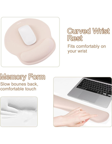 Soporte Ergonómico para Teclado y Reposamuñecas Mosiso Albaricoque Soporte Ergonómico para Teclado y Reposamuñecas Mosiso Albaricoque