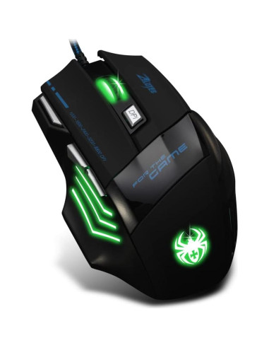 Mouse Gaming con Cable Zelotes T80, 7200 DPI, 7 Botones, LED