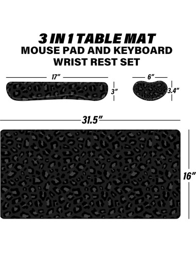 Juego de Alfombrillas de Ratón Deokke 3 Piezas Ergonomicas 80x40cm