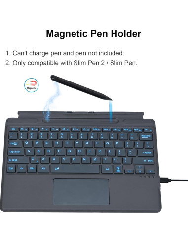 Teclado Cubierta Microsoft Surface Pro 13" Bluetooth 5.3 Gris
