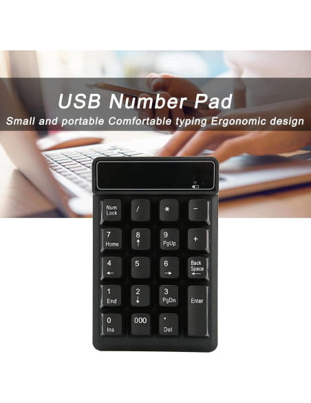 Teclado Numérico Inalámbrico Dpofirs 2.4 GHz Portátil 19 Teclas Teclado Numérico Inalámbrico Dpofirs 2.4 GHz Portátil 19 Teclas