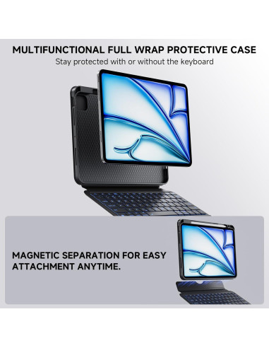 Funda Teclado iPad Air 11" Tiaota con Trackpad y Soporte 360