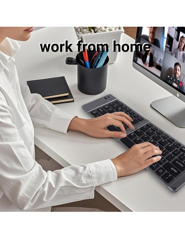 Teclado Bluetooth Plegable KUYHRF Ergonómico Recargable