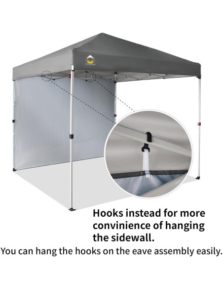Carpa Plegable 8x8 CROWN SHADES con Pared Lateral Gris Carpa Plegable 8x8 CROWN SHADES con Pared Lateral Gris