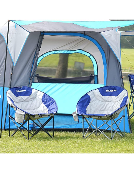 Silla Plegable Acolchada KingCamp Moon Saucer 150kg Negro/Gris Silla Plegable Acolchada KingCamp Moon Saucer 150kg Negro/Gris