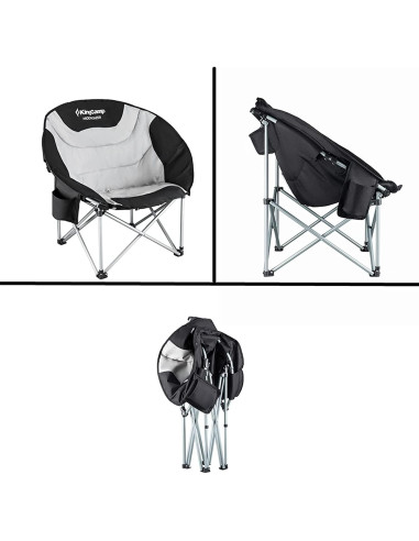 Silla Plegable Acolchada KingCamp Moon Saucer 150kg Negro/Gris