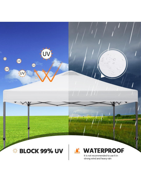 Carpa Plegable Yaheetech 3x3m Blanca Impermeable con Accesorios Carpa Plegable Yaheetech 3x3m Blanca Impermeable con Accesorios