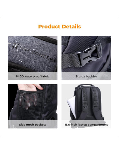Mochila para cámara K&F Concept 25L con compartimento para laptop