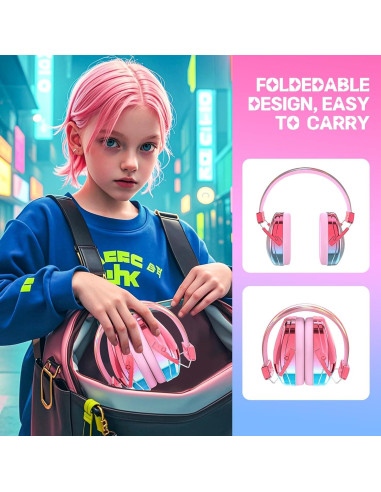 Auriculares Aislantes Homicozy para Niños Rosa - Reducción de Ruido 25dB