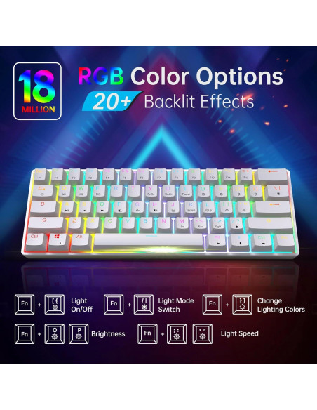 Teclado Mecánico Gaming Targeal 60% 61 Teclas RGB Programable Teclado Mecánico Gaming Targeal 60% 61 Teclas RGB Programable