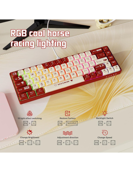 Combo Teclado Mecánico AJAZZ AK680 y Ratón RGB PBT 60% Combo Teclado Mecánico AJAZZ AK680 y Ratón RGB PBT 60%