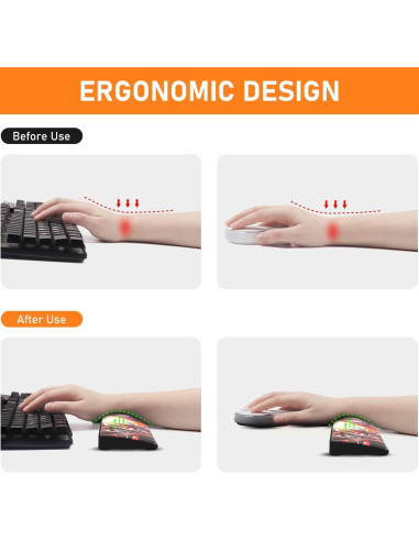 Reposamuñecas Ergonómico AJAZZ 104 Teclas Cuero PU 42.7x7.1cm