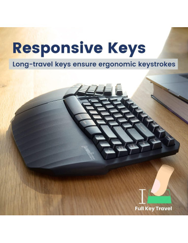 Teclado Ergonómico Compacto Perixx PERIBOARD-413B USB - Negro