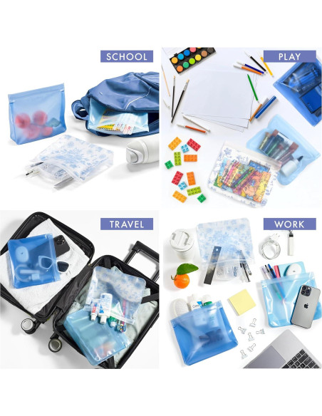 Bolsas de Almacenamiento Reutilizables Fit & Fresh 3 Piezas PEVA Bolsas de Almacenamiento Reutilizables Fit & Fresh 3 Piezas PEVA