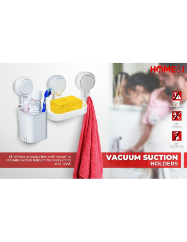 Ganchos de Ventosa HOME&I - Reutilizables y Ajustables - 2 Piezas