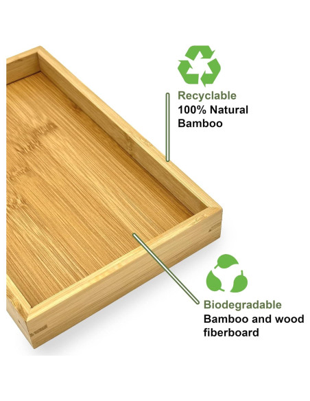 Bandeja de Bambú Natural Bam & Boo 24.9x15 cm Moderna Bandeja de Bambú Natural Bam & Boo 24.9x15 cm Moderna