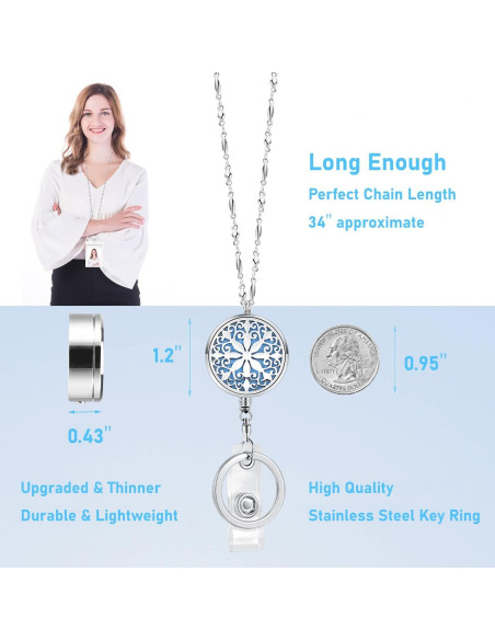 Collar Lanyard Retráctil SAM & LORI Mandala Acero Inoxidable Collar Lanyard Retráctil SAM & LORI Mandala Acero Inoxidable